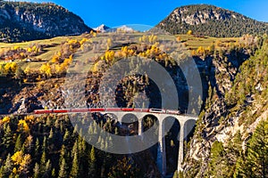 Train running on Landvasser Viaduct