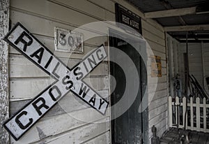 Train road sign