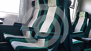 Train seats - green and gray