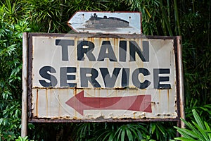 This train service sign is located in animal Kingdom at Disney World
