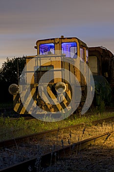 Train at sidings light painted
