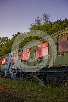 Train at sidings light painted