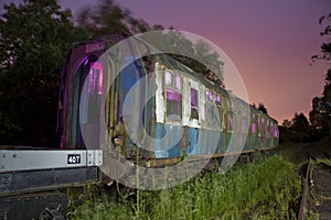 Train at sidings light painted