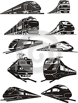 train silhouettes