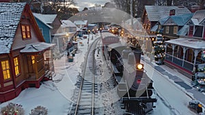 The train slows down as it passes through a sleepy town its quaint storefronts and colorful houses seemingly frozen in