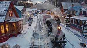 The train slows down as it passes through a sleepy town its quaint storefronts and colorful houses seemingly frozen in photo