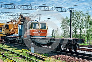 Train with special track equipment