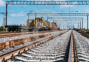 Train with special track equipment