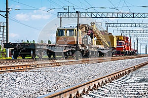 Train with special track equipment