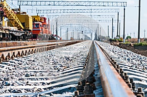 Train with special track equipment