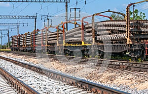 Train with special track equipment