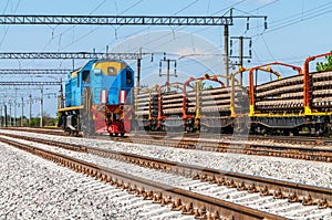 Train with special track equipment