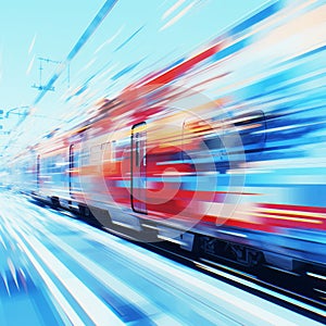 a train is speeding down the tracks in motion