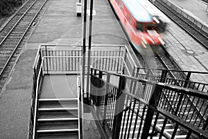 Train speeding by station