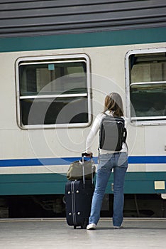 At the train station