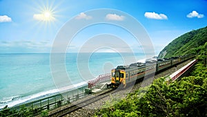 The train station beside the beach on the east of Taiwan