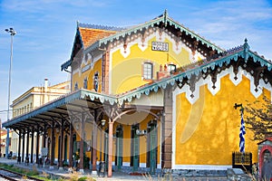 train station. beautiful old train station, architecture. Volos Greece