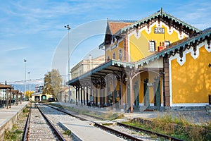 train station. beautiful old train station, architecture. Volos Greece