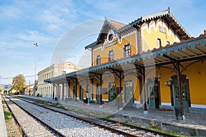 train station. beautiful old train station, architecture. Volos Greece