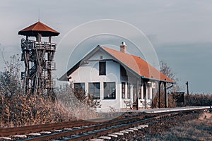 Birding tower in Hortobagy, Hungary photo