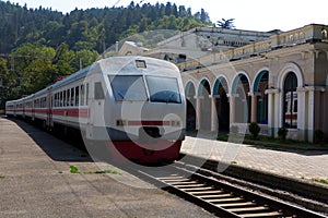 The train is at the station Borjomi