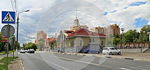 Train station city Balashikha, Moscow region, Russia.