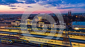 Train station and cityscape of Tarnow,Poland