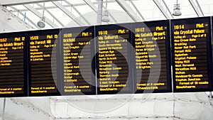 Train Station Departure Board. Times & Destinations photo