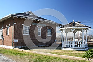 Train Station and Gazebo Located in Rural East Texas. Wills Point