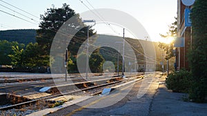 Train station in Magione,Umbria, Italy.