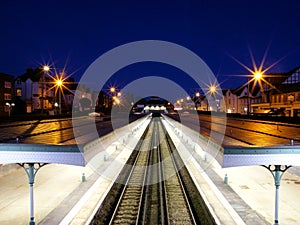 Train station by night
