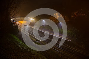 Train station at night Guildford Surrey England