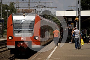 At the train station
