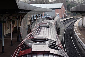 Train at station platform