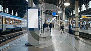 Train Station Timetable Display Mockup, Real-Time Updates, AI Created