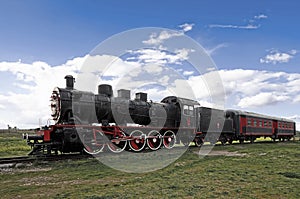 Train and steam locomotive photo