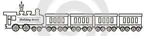 Train, steam locomotive and wagons