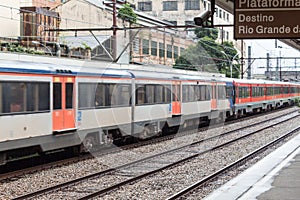 Train stopped at Station in Sao Paulo, Brazil photo