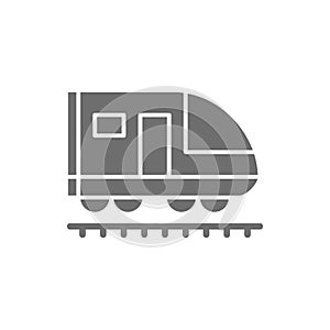 Train, subway, locomotive, railroad grey icon. Isolated on white background