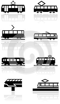 Train symbol vector illustration set