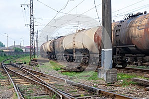 The train tanks with oil and fuel