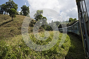 Train into tea plantations. Ella, Sri Lanka.