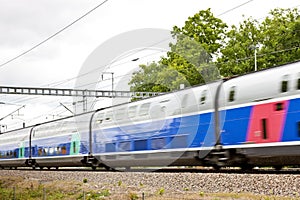 train of TGV, Burgundy, France