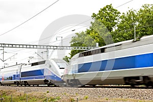 train of TGV, Burgundy, France