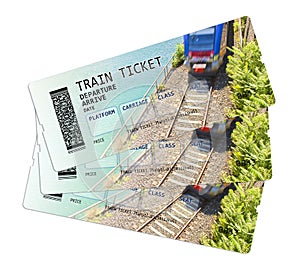Train ticket concept image. The contents of the image are totally invented photo