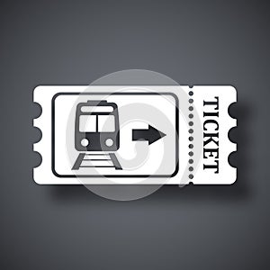 Train ticket icon, stock vector