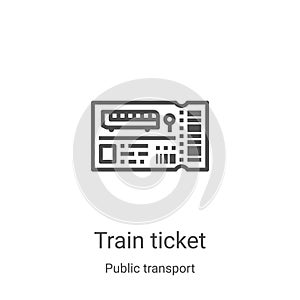 train ticket icon vector from public transport collection. Thin line train ticket outline icon vector illustration. Linear symbol