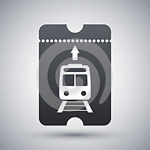 Train ticket icon, vector