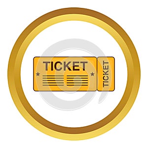 Train ticket vector icon