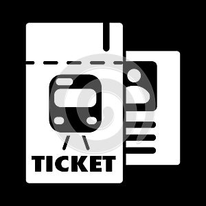 Train ticket , vector icon.